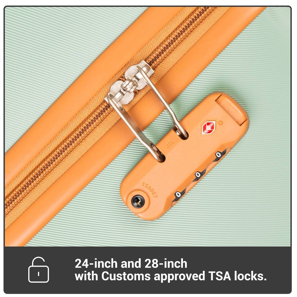 24-inch and 28-inch with Customs approved TSA locks.