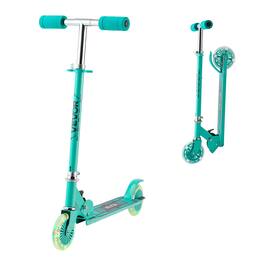 VEVOR - Kick Scooter for Kids Ages 3+, 2-Wheel Toddler Scooter with Light-Up Wheels, Adjustable Height Handlebar - Green