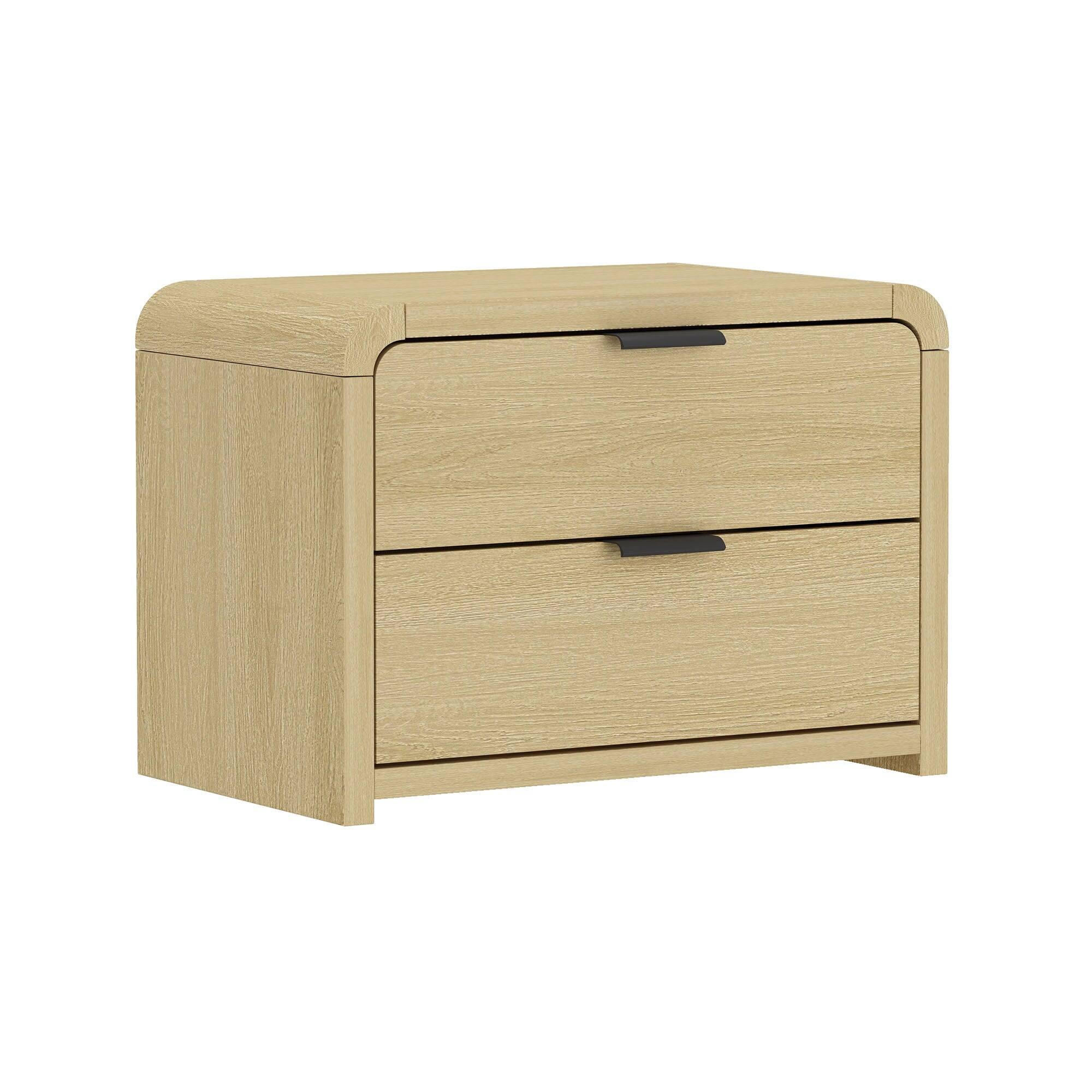 Alt View 2. Manhattan Comfort - Grace Modern 28" Nightstand - Natural Oak and Black.