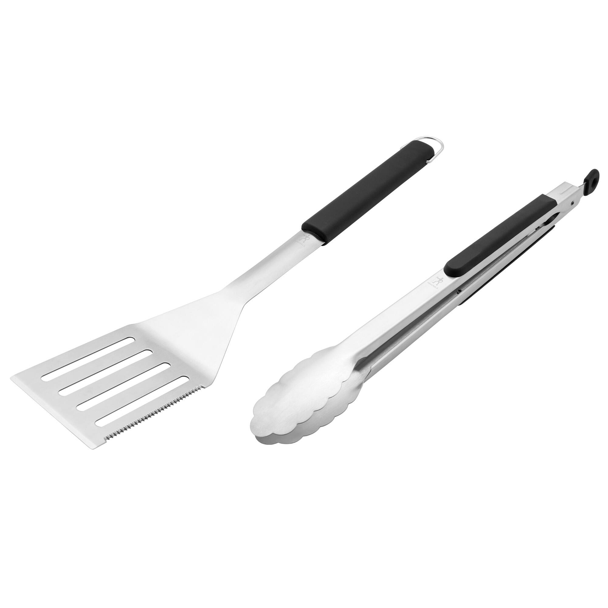 Front. Henckels - Henckels BBQ 2-pc Stainless Steel Grill Tool Set - Stainless Steel.