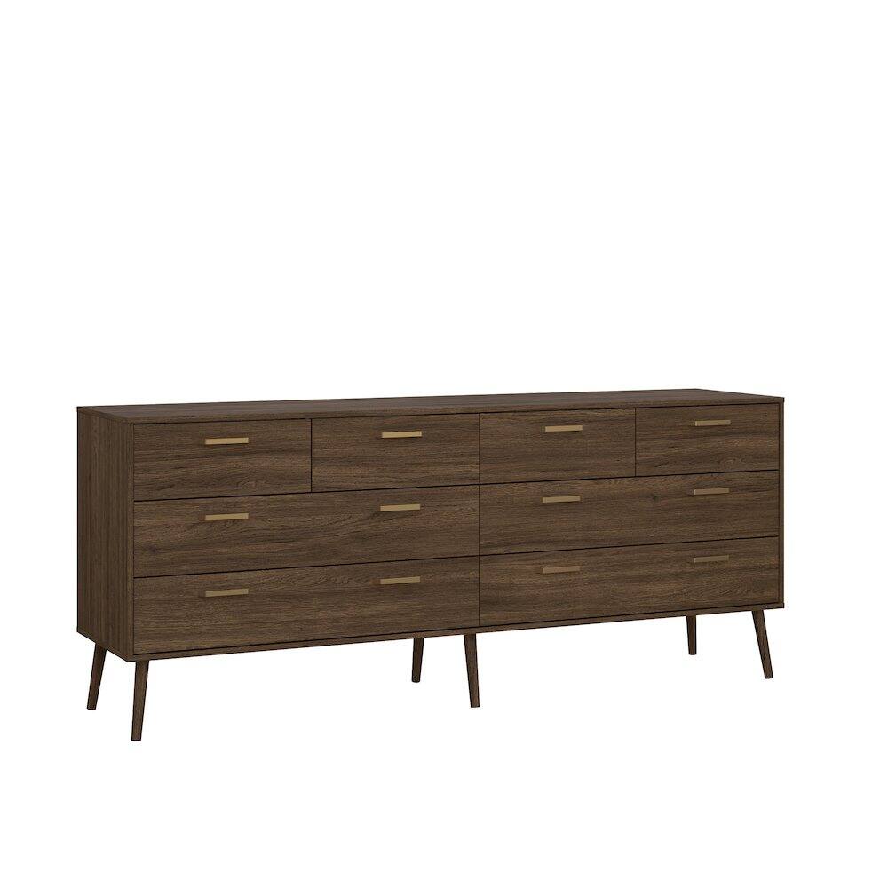 Left. Tvilum - Tone 8 Drawer Double Dresser, Mocha Oak - Brown.
