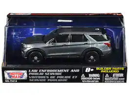 Motormax - 2022 Ford Police Interceptor Utility Unmarked Custom Builder's Kit Law Enforcement Public Service 1/43 - Gray Metallic