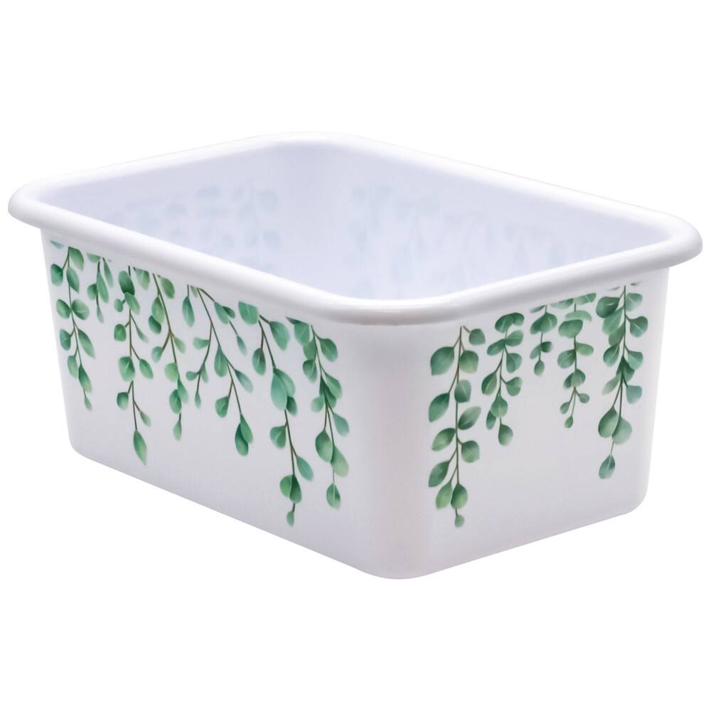 Front. Teacher Created Resources - Teacher Created Resources Eucalyptus Small Plastic Storage Bin.