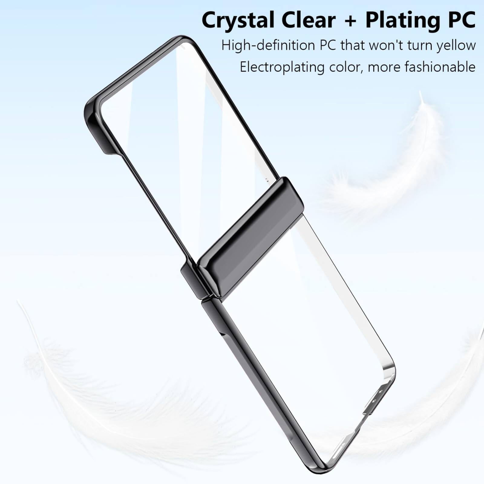 Crystal Clear + Plating PC  
High-definition PC that won't turn yellow  
Electroplating color, more fashionable