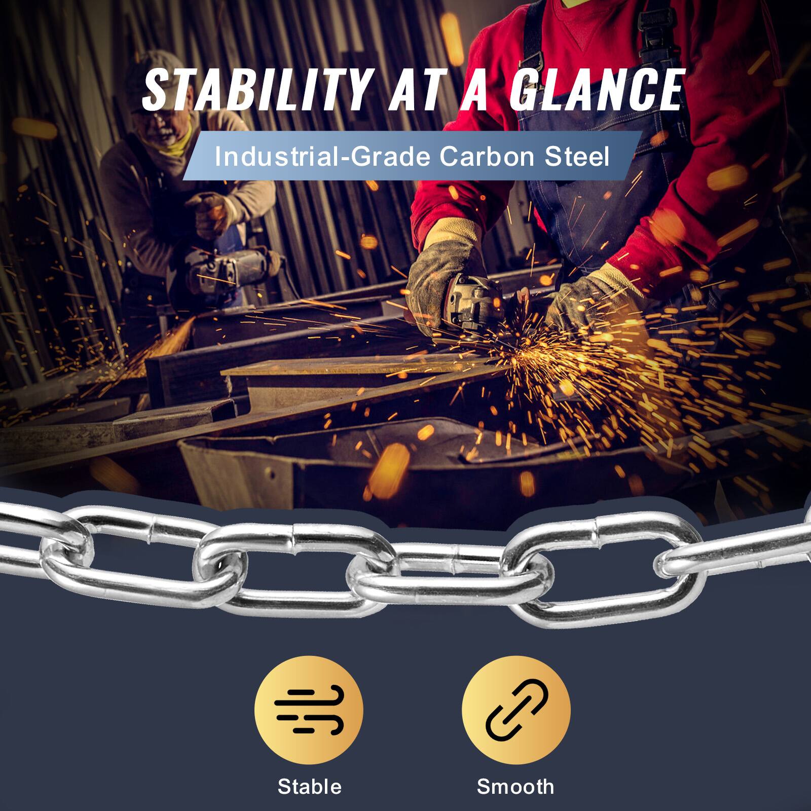 STABILITY AT A GLANCE  
Industrial-Grade Carbon Steel  

Stable  
Smooth