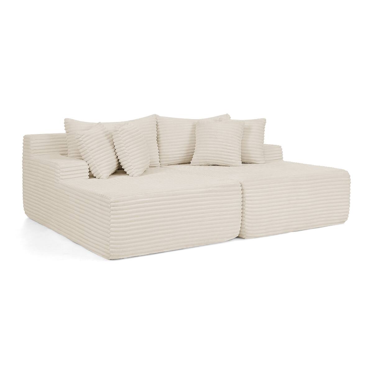 Alt View 6. Ropilly - Ropilly 2 Seater Lounge Sofa, Velvet Lounge Chair with High Density Foam, No Assembly Beige Sofa for Living Room - Beige.
