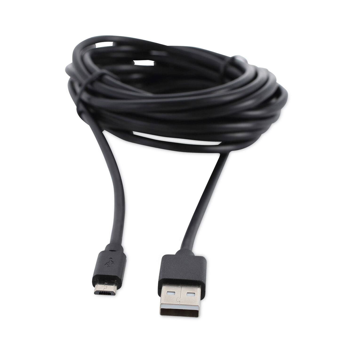 Angle. Innovera - Usb To Micro Usb Cable, 10 Ft, Black.