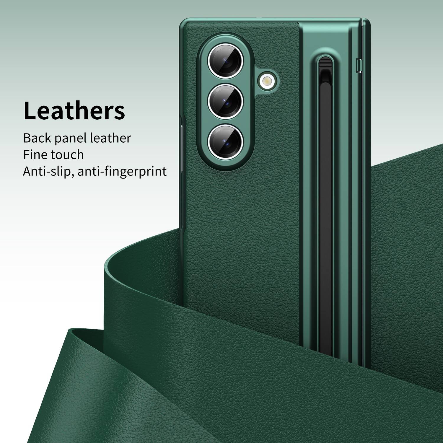 Leathers  
Back panel leather  
Fine touch  
Anti-slip, anti-fingerprint