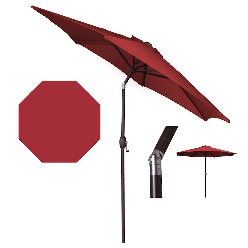 Left. Panama Jack Outdoor - Panama Jack Red 9 Ft Alum Patio Umbrella W/Crank - Red.