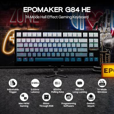 EPOMAKER G84 HE Wireless Hall Effect Keyboard, 8K Polling EPOMAKER G84 HE Wireless Hall Effect Keyboard, 8K Polling