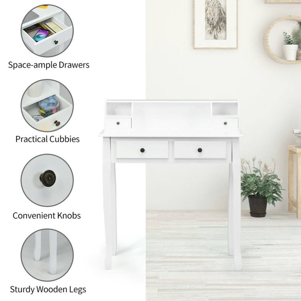 Space-ample Drawers  
Practical Cubbies  
Convenient Knobs  
Sturdy Wooden Legs