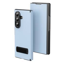 Dteck - Leather Case for Samsung Galaxy Z Fold7 Full Body Magnetic Flip Cover with Kickstand Hinge Protection - Lightblue