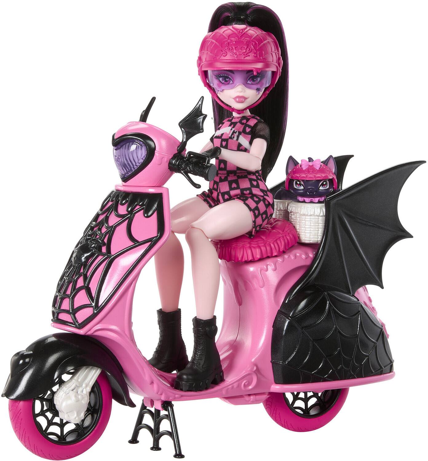Alt View 1. Mattel - Mattel - Monster High Draculaura Vamptastic Scooter Doll & Vehicle Set   - Collectibles - Multicolor.