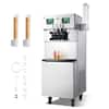 Front. VEVOR - Commercial Ice Cream Machine, 34-44L/H Yield, Dual-Compressor Freestanding Soft Serve Ice Cream Maker with 2*10L Hoppers - Silver.