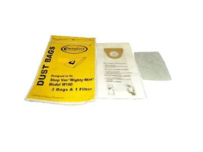 EnvireCore BAGS DUST Model Shop Designed Vac M100 - Mighty-Min 3 Bags & 1 Filter