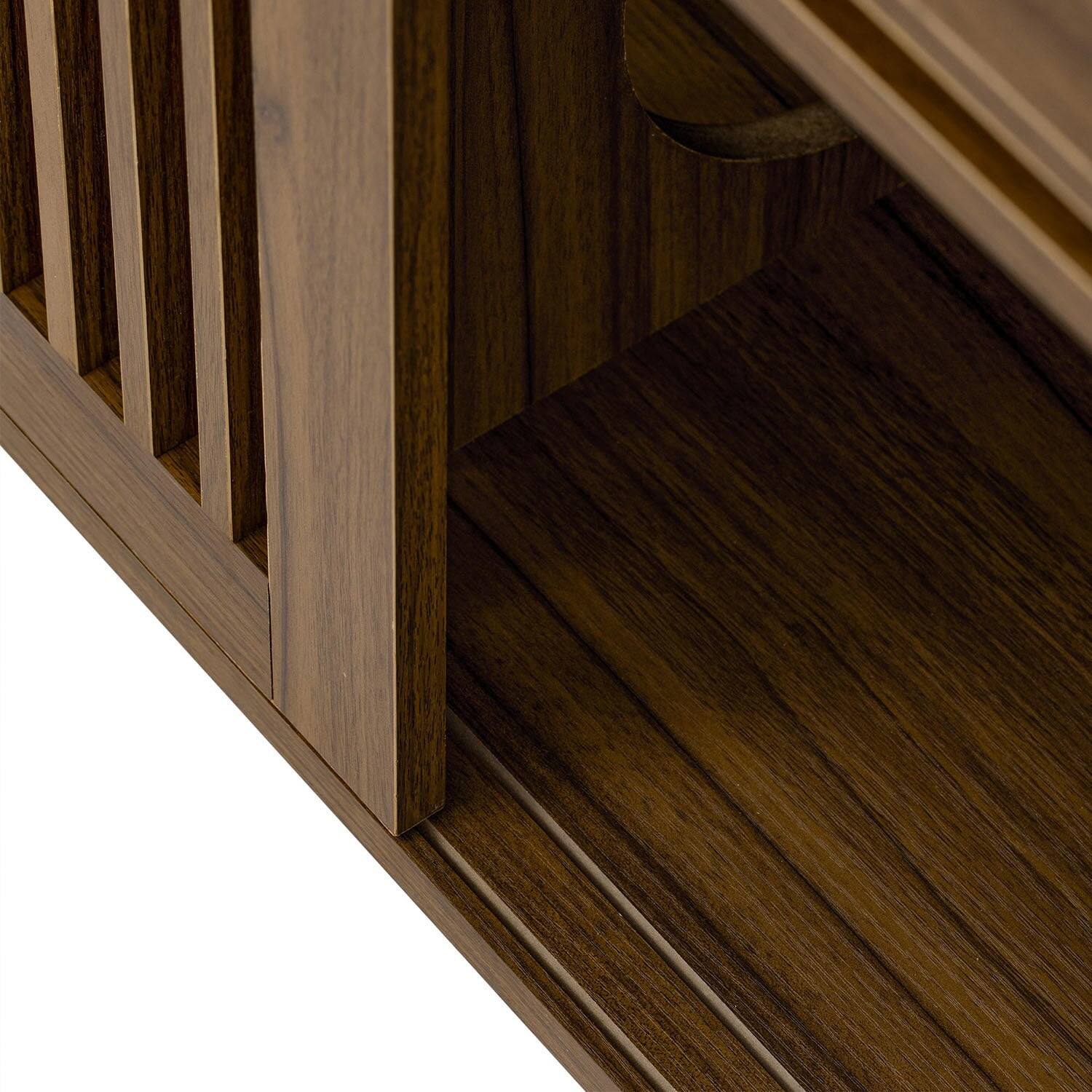 Back. Pefilos - 78" Modern Cat Litter Box Enclosure TV Stand with Cat Scratcher, Multi-Functional Wood Cat House for Indoor Cats.