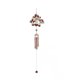 FC Design - 33.5" Long Copper Geode Mushroom Wind Chime Outdoor Patio or Garden Hanging Decoration - Multi-Color