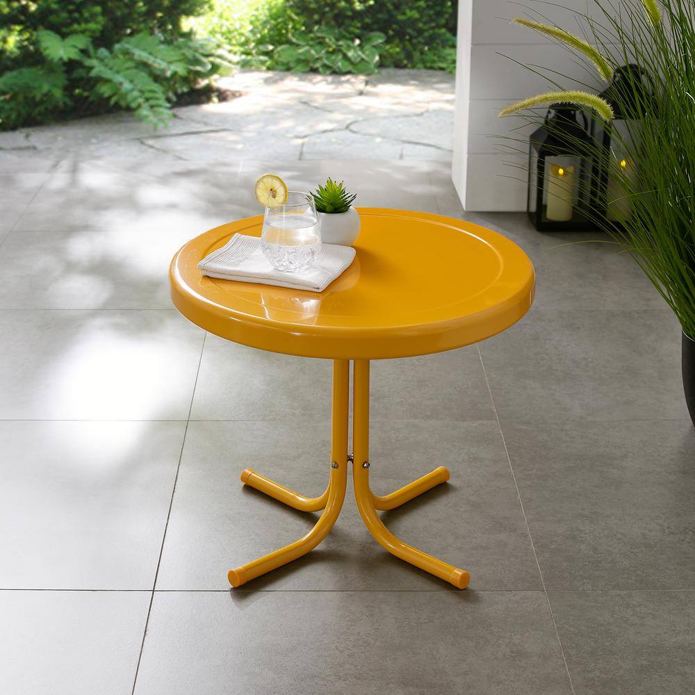 Alt View 5. Crosley Furniture - Griffith Retro Outdoor Side Table - Tangerine Gloss.