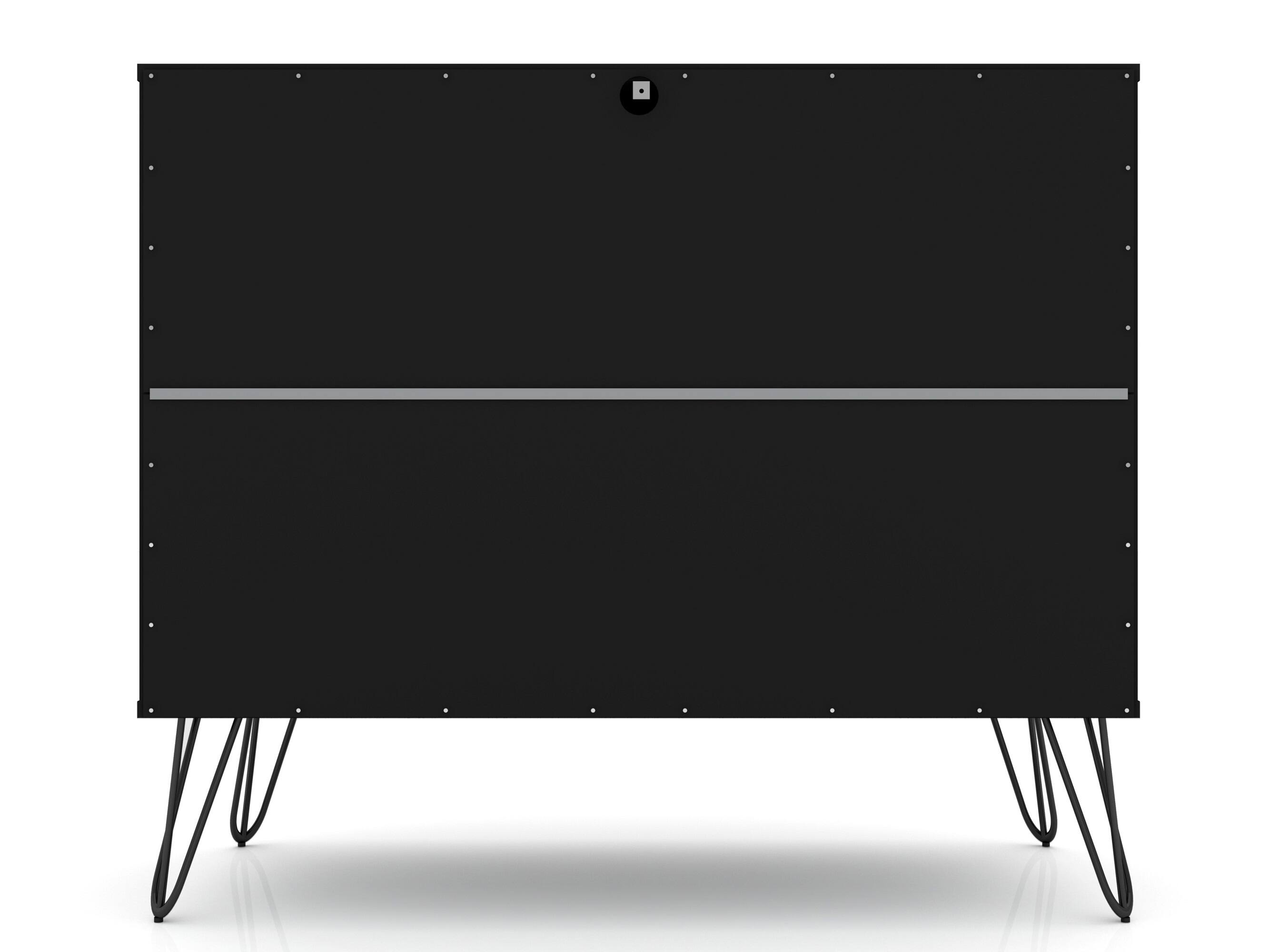 Alt View 1. Forest'nSky - Black Wood 3 drawer 35.24 in. Wide Chest of Drawers for Living Room - Black.