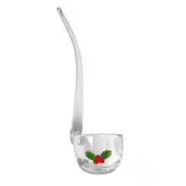 Artland - Punch Glass Ladle with Holly Pattern, Ergonomic Handle, Dishwasher Safe - Clear