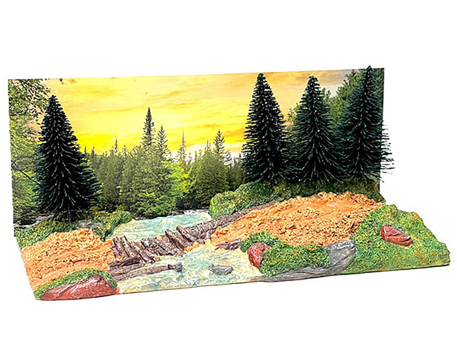 Alt View 1. American Diorama - "Overland Off-Road" Diorama with Forest Background for 1/64 Scale Models by American Diorama.