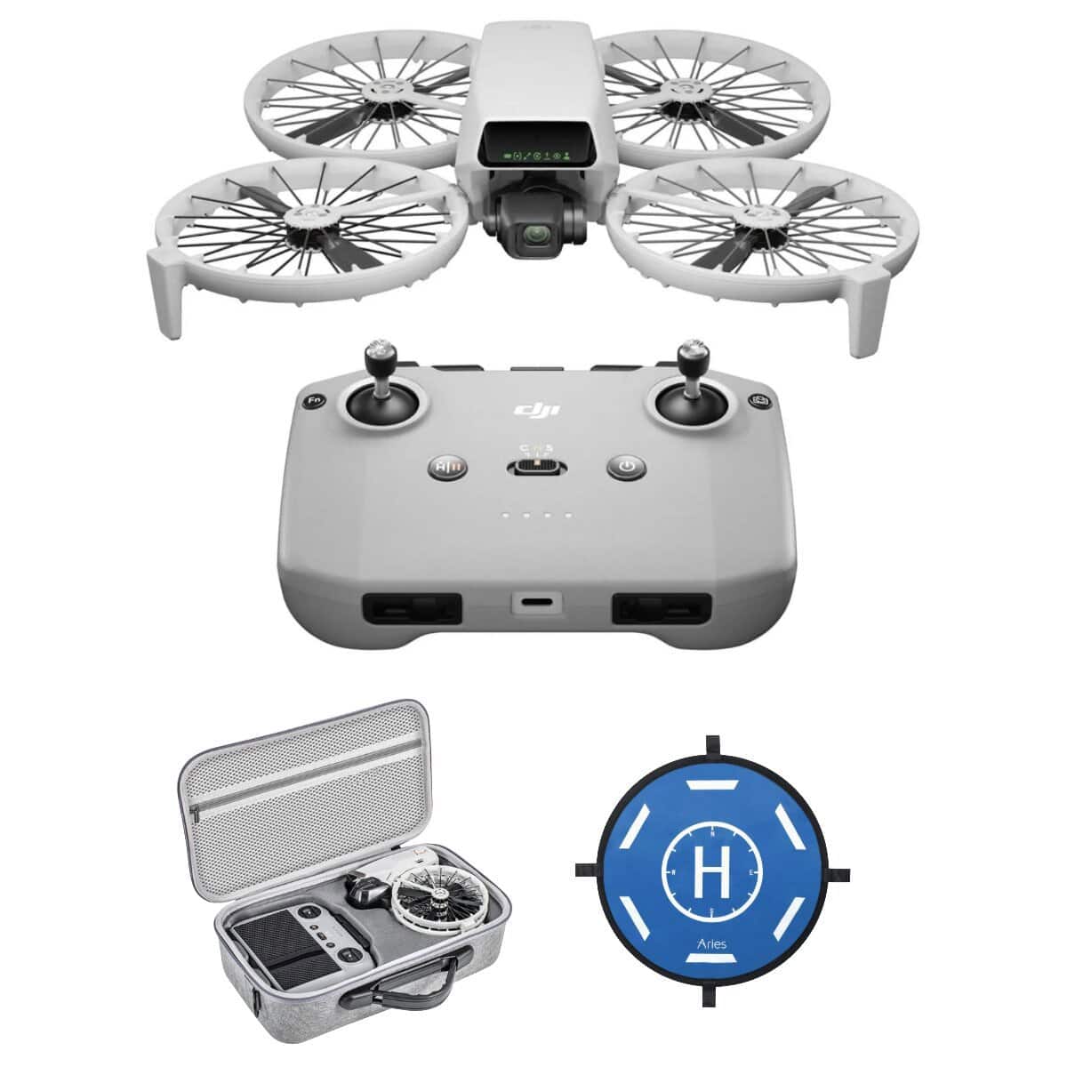 Bundle - DJI - Flip Drone with RC-N3 Remote Controller + Case and Landing pad