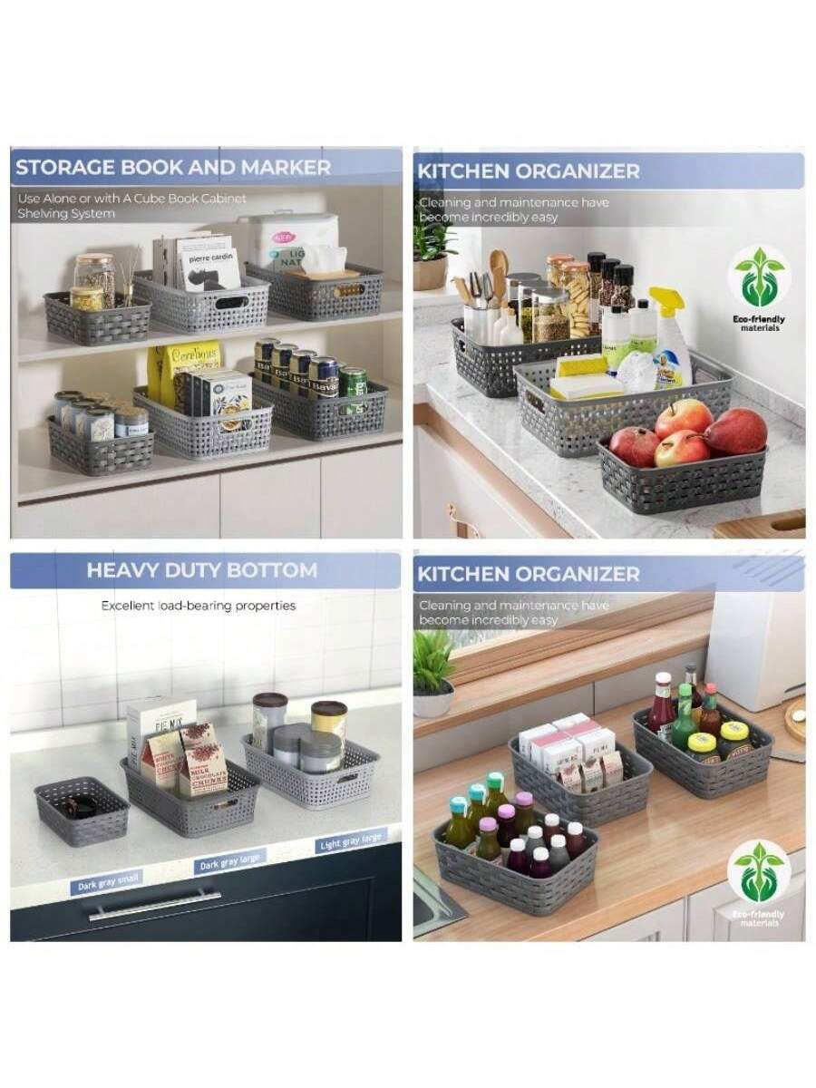 **STORAGE BOOK AND MARKER**  
Use Alone or with A Cube Book Cabinet Shelving System  

**KITCHEN ORGANIZER**  
Cleaning and maintenance have become incredibly easy  

**HEAVY DUTY BOTTOM**  
Excellent load-bearing properties  

**KITCHEN ORGANIZER**  
Cleaning and maintenance have become incredibly easy  

Eco-friendly materials  

Dark gray small  
Dark gray large  
Light gray large