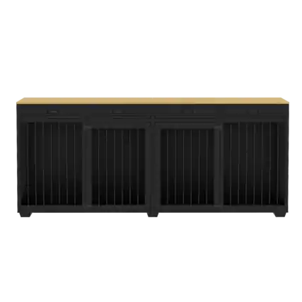 Front. FUFU & GAGA - Furniture-Style Multi-Dog Crate with Storage - Convertible Pet House & Decor for Living Room.