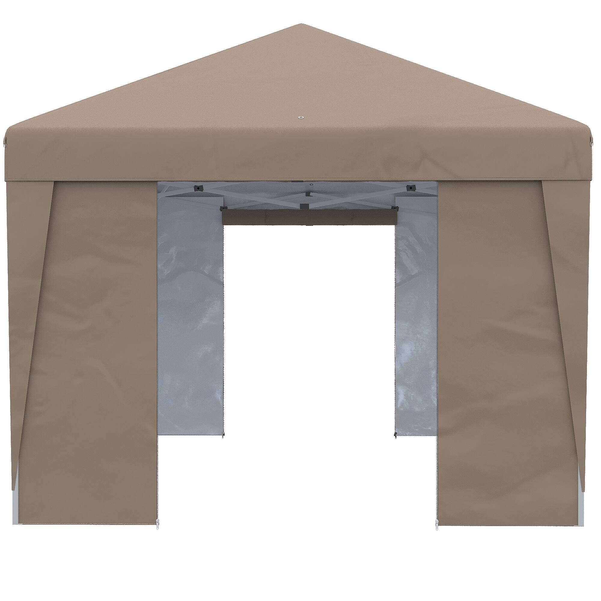 Alt View 8. Outsunny - 10' x 19.5' Pop Up Canopy Tent with Sidewalls, UPF 30+ Height Adjustable Large Party Tent Event Shelter - Brown.