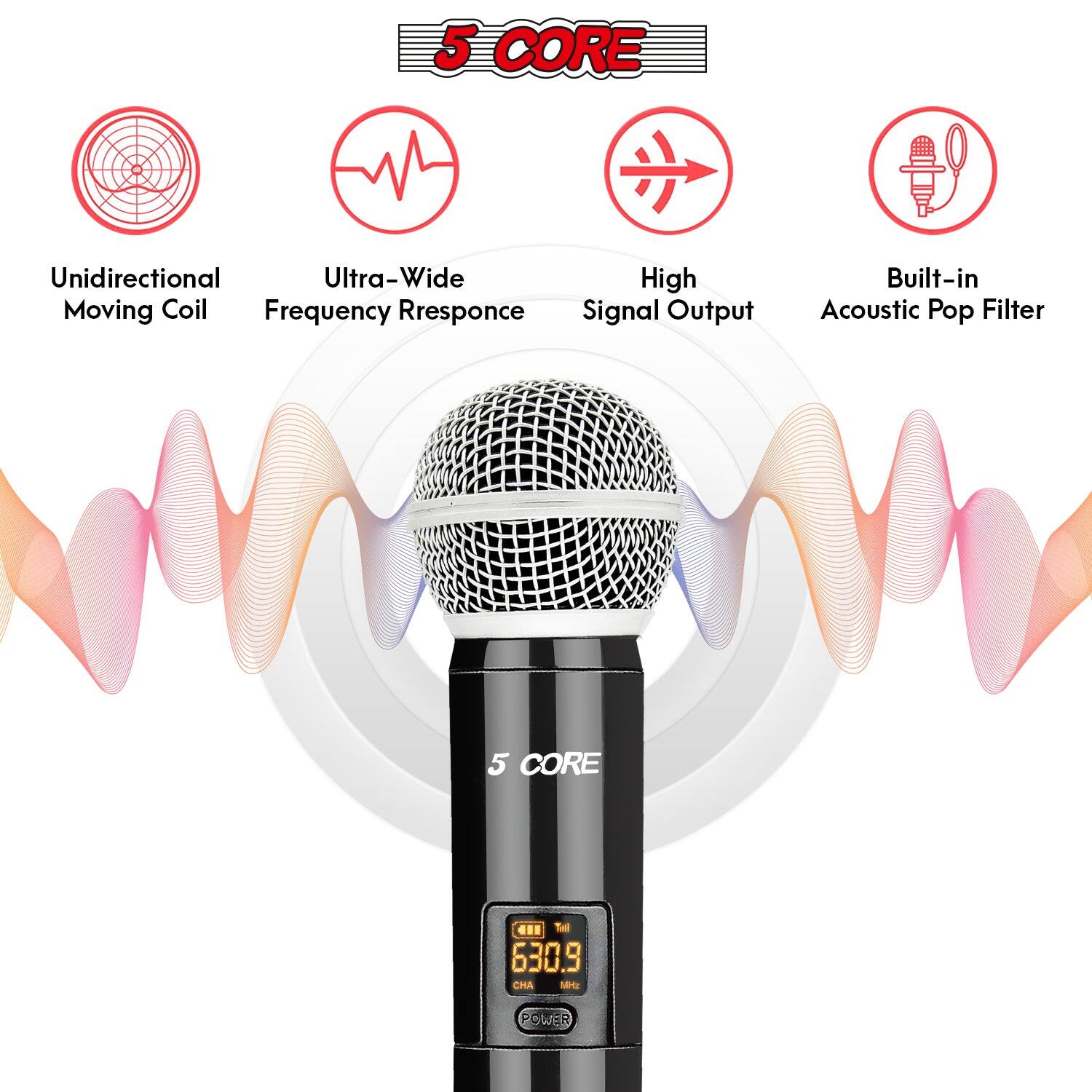5 CORE
Unidirectional Moving Coil
Ultra-Wide Frequency Response
High Signal Output
Built-in Acoustic Pop Filter
5 CORE ... Tell 630.9 CHA MU POWER