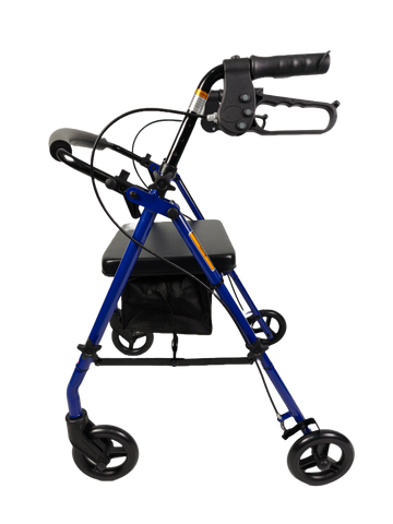 Alt View 4. iLIVING - ILG-800B Blue Rollator Walker – Heavy Duty Frame, Adjustable Height, Easy-Fold Design and Smart Brake Lock for Adults - Blue and Black.