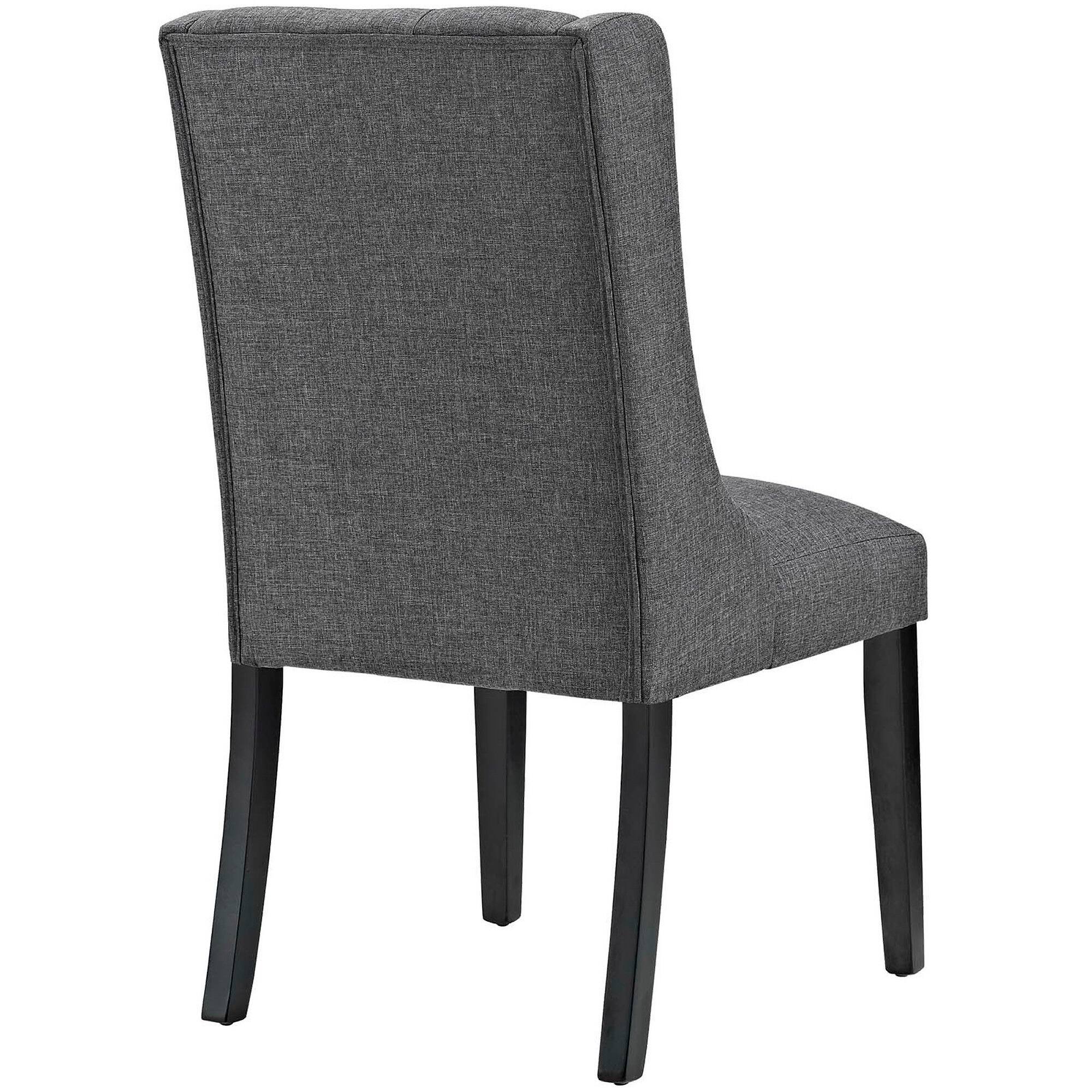 Left. Modway - Baronet Button Tufted Fabric Dining Chair by Modway - Gray.