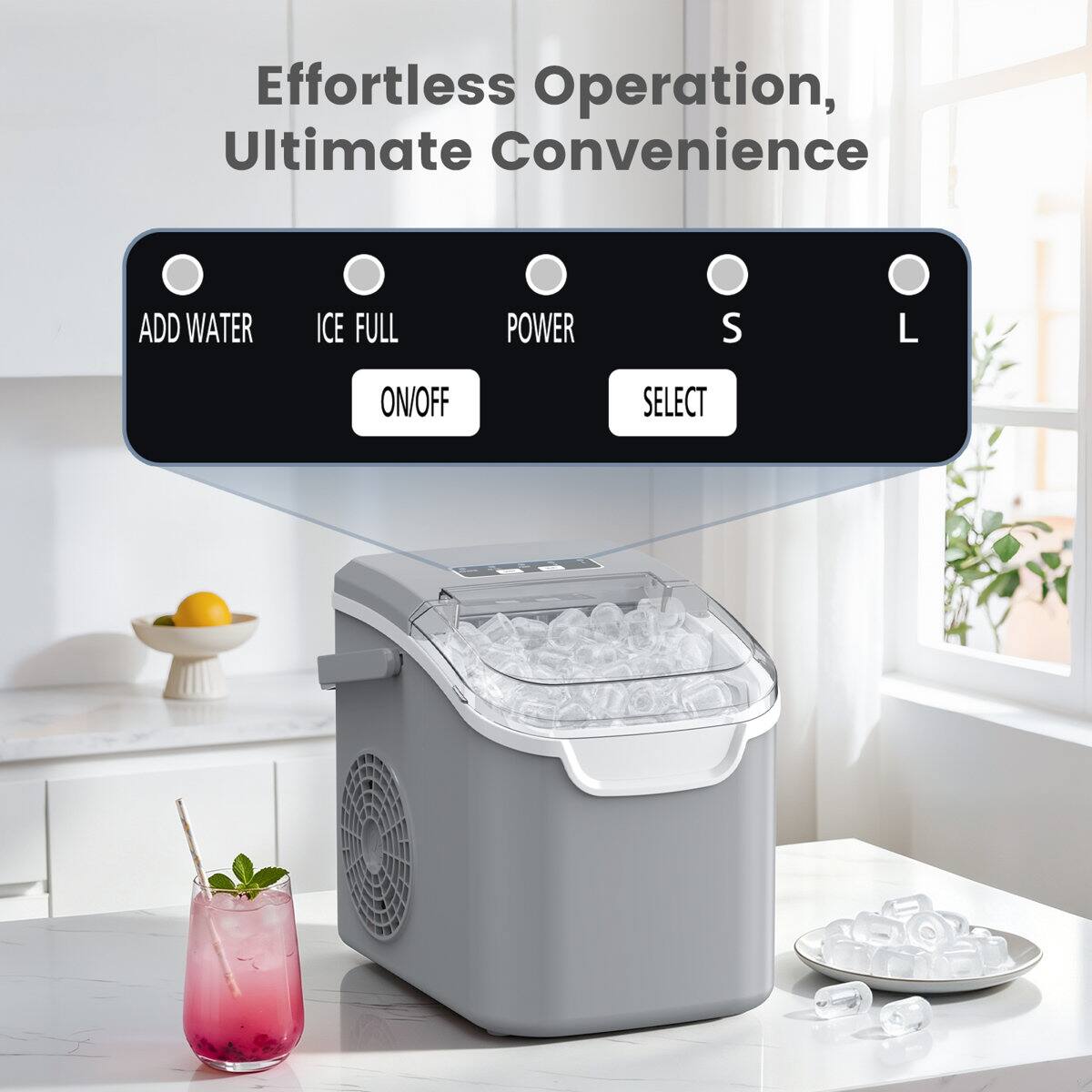 Effortless Operation, Ultimate Convenience

ADD WATER
ICE FULL
POWER
ON/OFF
S
L
SELECT