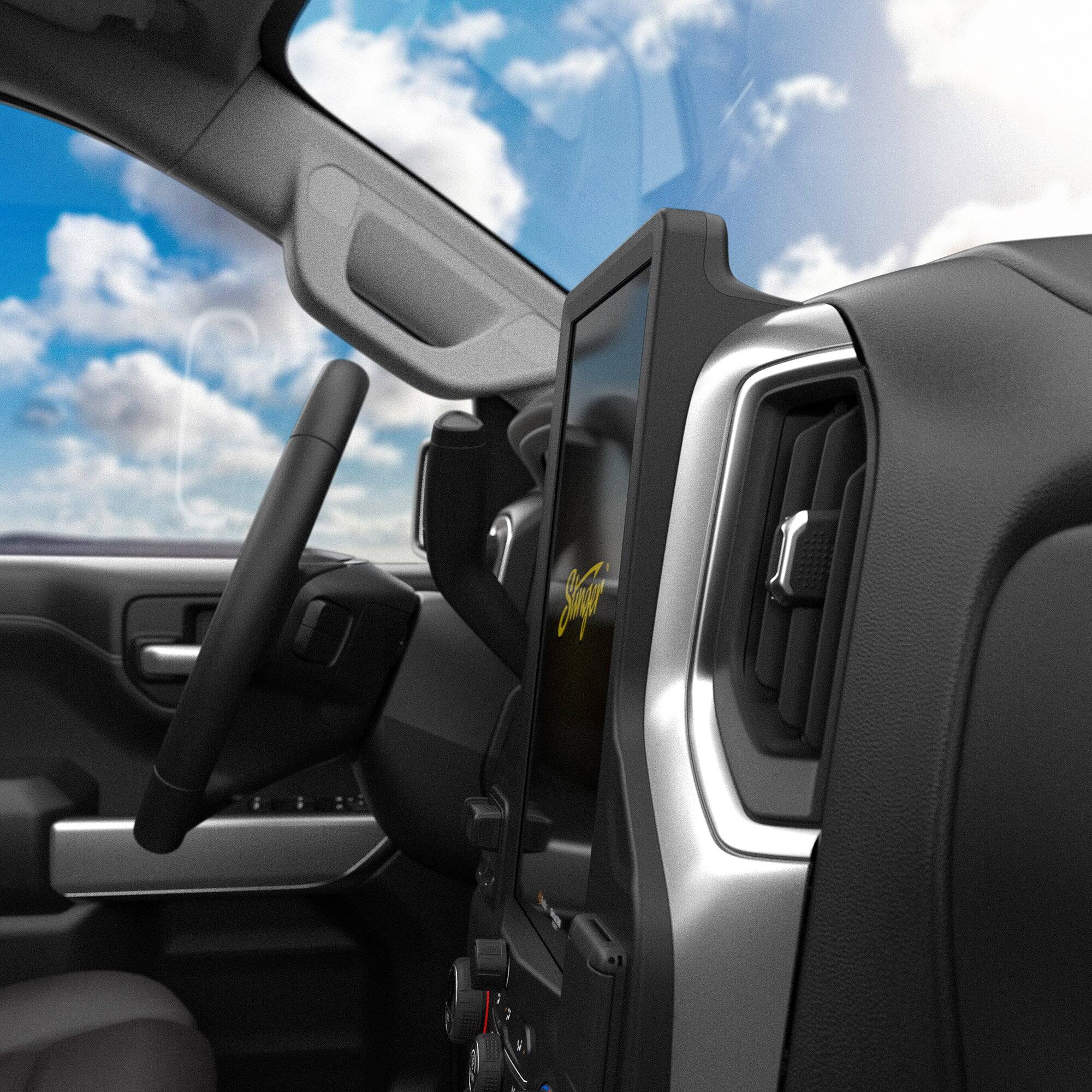 Alt View 2. Stinger - 12.8" Android Auto/Apple CarPlay Bluetooth Digital Media Receiver for 2019-2023 Chevrolet Silverado/GMC Sierra Vehicles - Black.