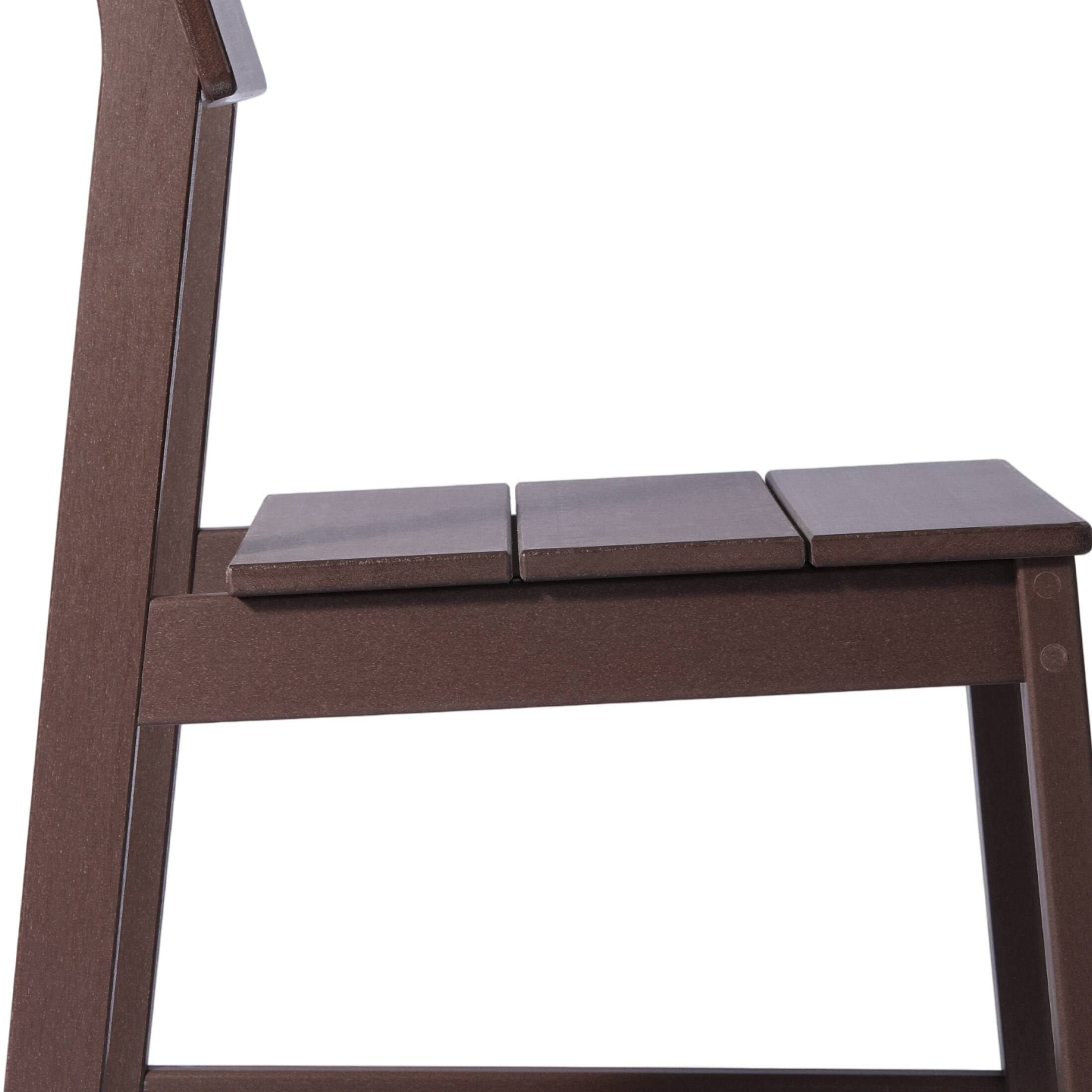Alt View 4. WestinTrends - WestinTrends Paloma Modern HDPE Outdoor Armless Patio Dining Chairs (Set of 2) - Dark Brown.