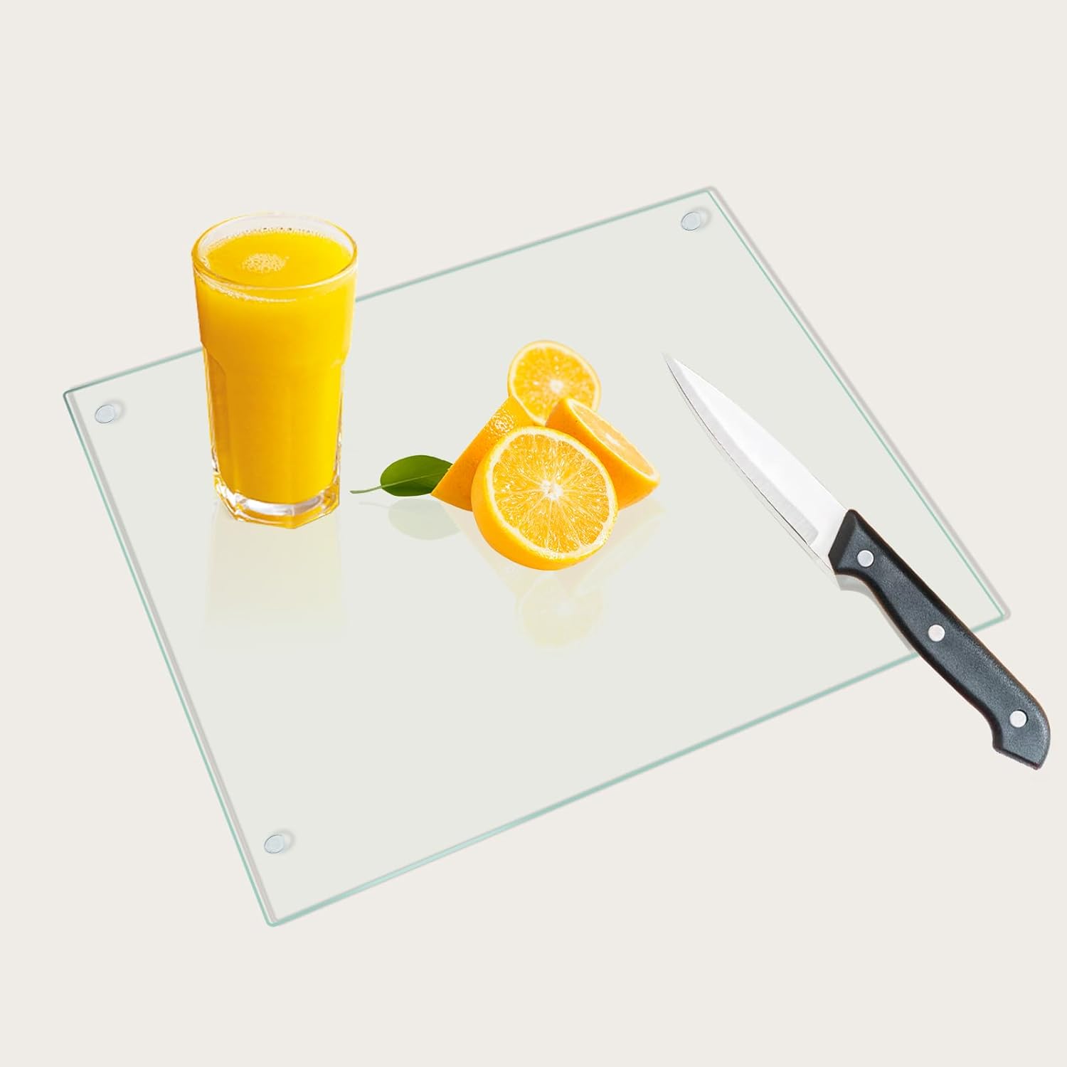 Front. PARKER SLATER - Tempered Glass Cutting Board 14x10 – Clear, Non-Slip, Heat Resistant, 1-Pack.