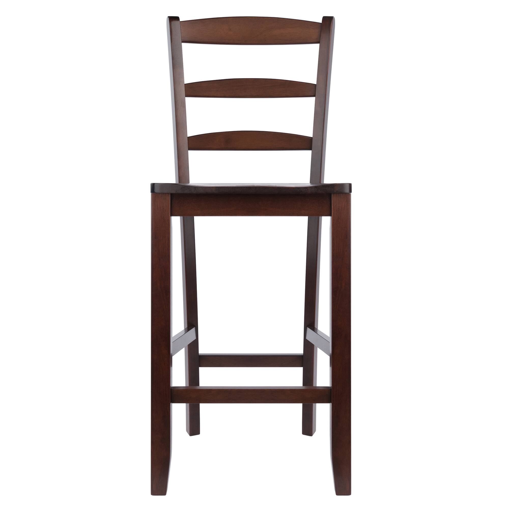 Alt View 1. Winsome Wood - Benjamin 2-Pc Ladder-back Counter Stool Set - Walnut.