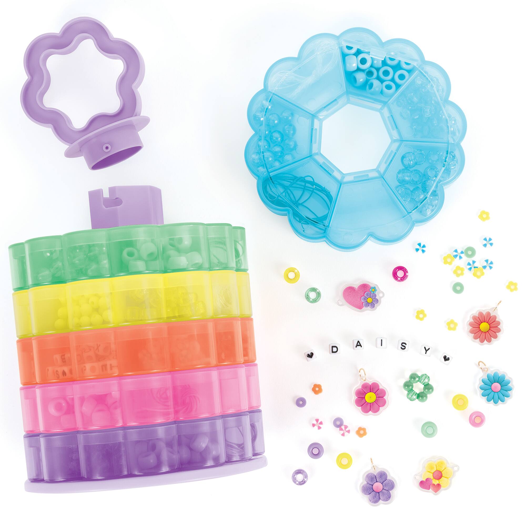 Alt View 1. Make It Real - Make It Real: Flower Tower Bead Storage - DIY 20 Bracelets, 628 Beads and Charms.