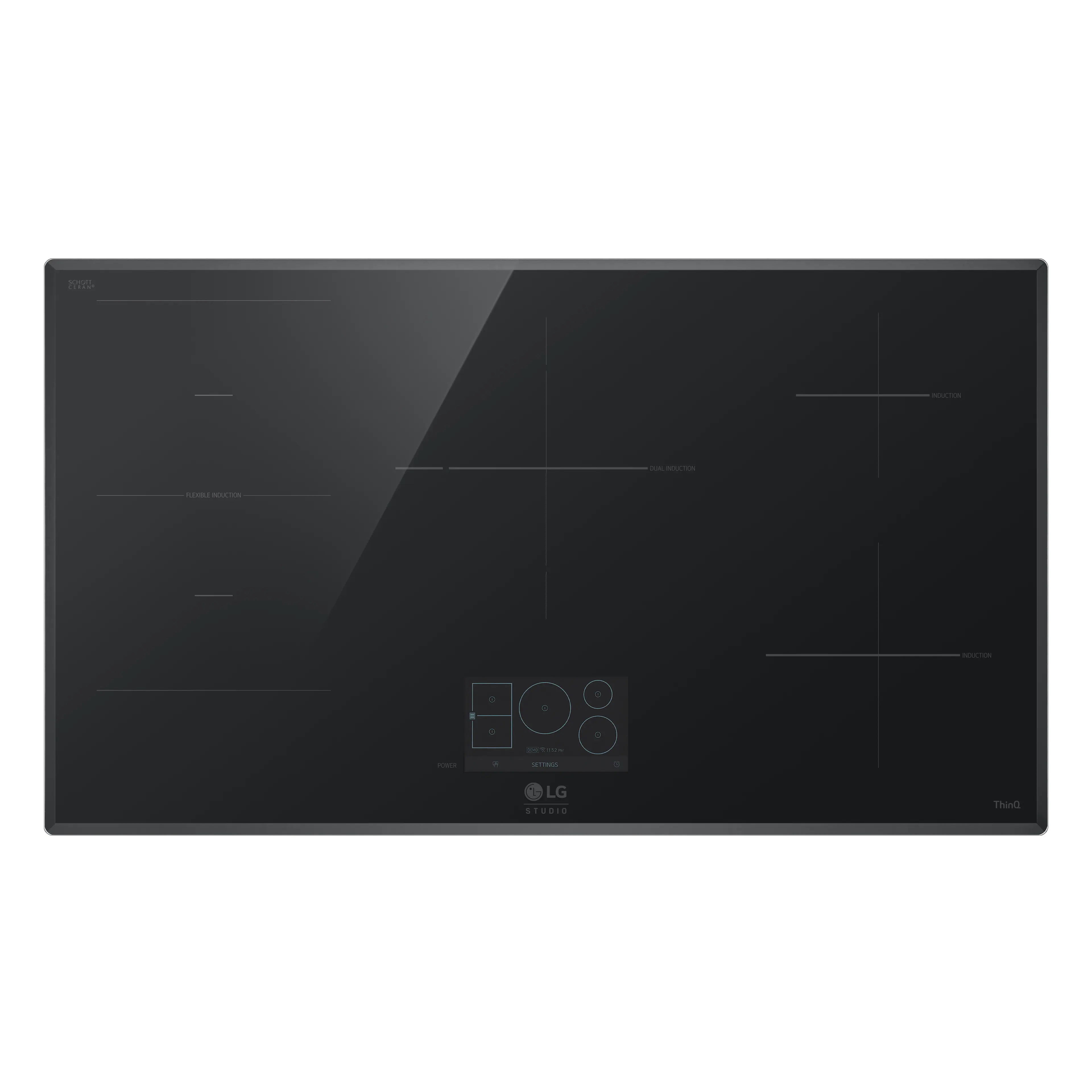 LG - STUDIO 36" Built-In Smart Electric Induction Cooktop with 5 Burners and Flex Cooking Zone - Black