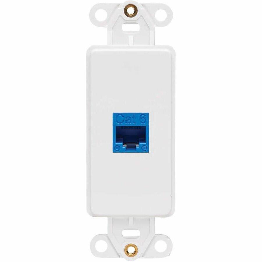 Alt View 1. Tripp Lite - Eaton Tripp Lite Series Center Plate Insert, Decora Style - Vertical, 1 Port, TAA - 1 x Total Number of Socket(s) - White.