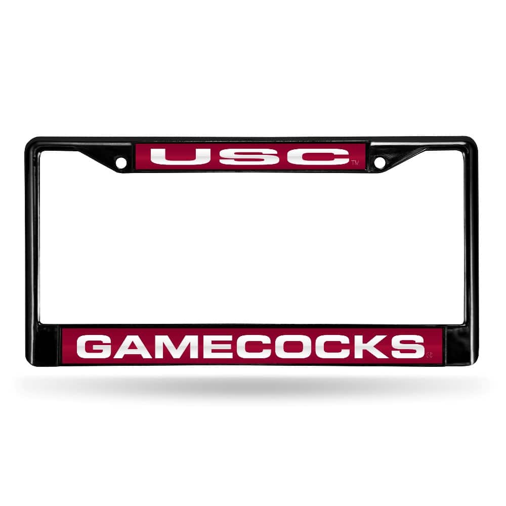 Rico Industries - South Carolina USC-Gamecock's Black Metal Laser Cut License Plate Frame - Multi