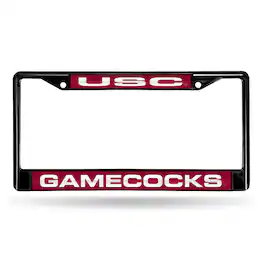 Rico Industries - South Carolina USC-Gamecock's Black Metal Laser Cut License Plate Frame - Multi