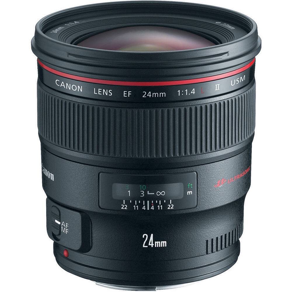 T1A Amm 07nm CANON LENS EF 1:1.4 L 24mm II USM non 3 1 I 22 10 3  8 I 11 4 4 11 22 ft m ds ULTRASONE AF MF 24mm