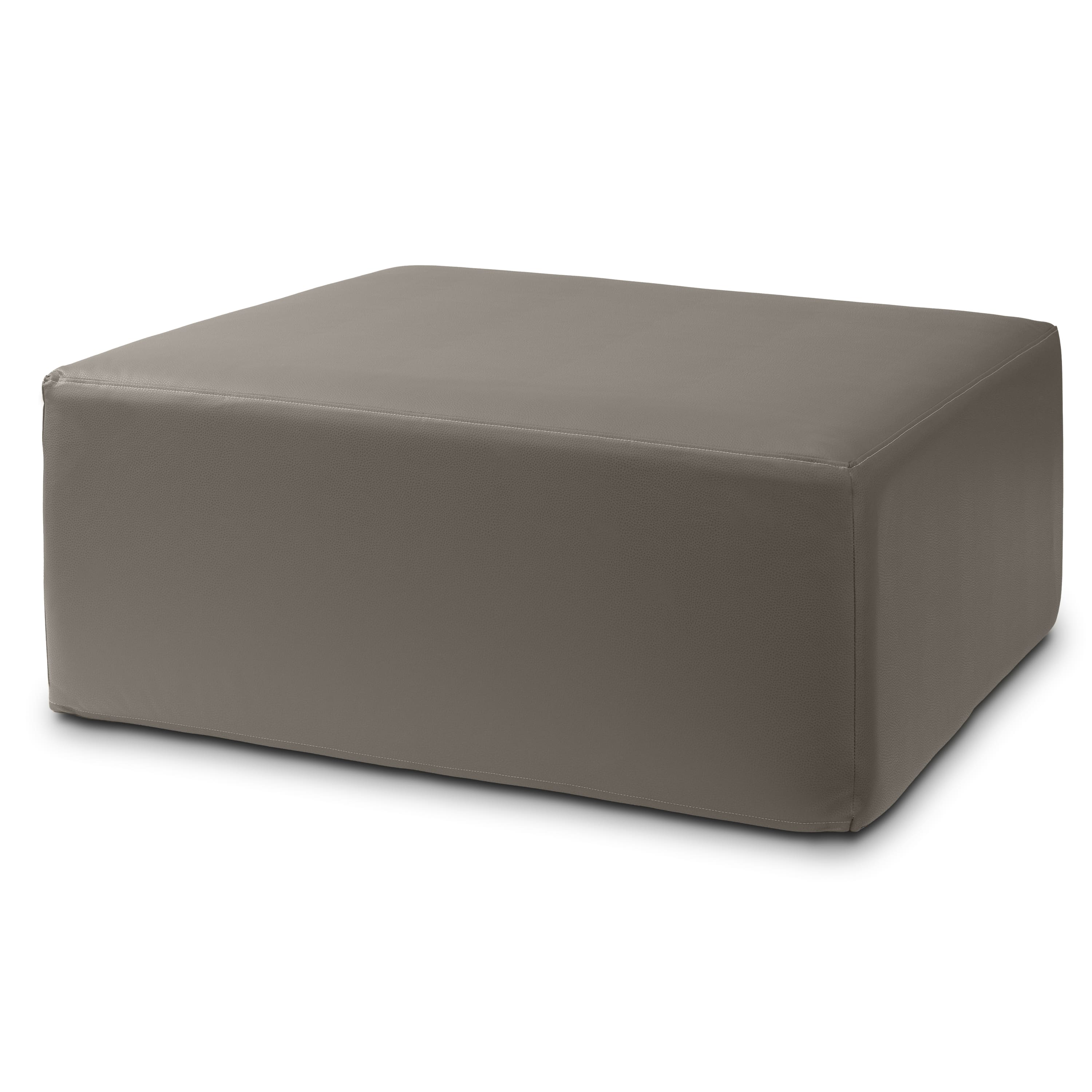 Jaxx - Fairlie Couch Ottoman - Oversized Square Foam Coffee Table Ottoman, 36", Premium Faux Leather, Gunmetal - Faux Leather Gunmetal