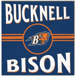 Jardine - Bucknell Bison 10'' x 10'' Retro Team Sign - Navy