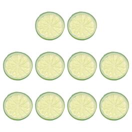 Unique Bargains - Fake Lemon Slices 10pcs 1.6in Simulation Artificial Fruit Decor for Home Party Table Display - Green