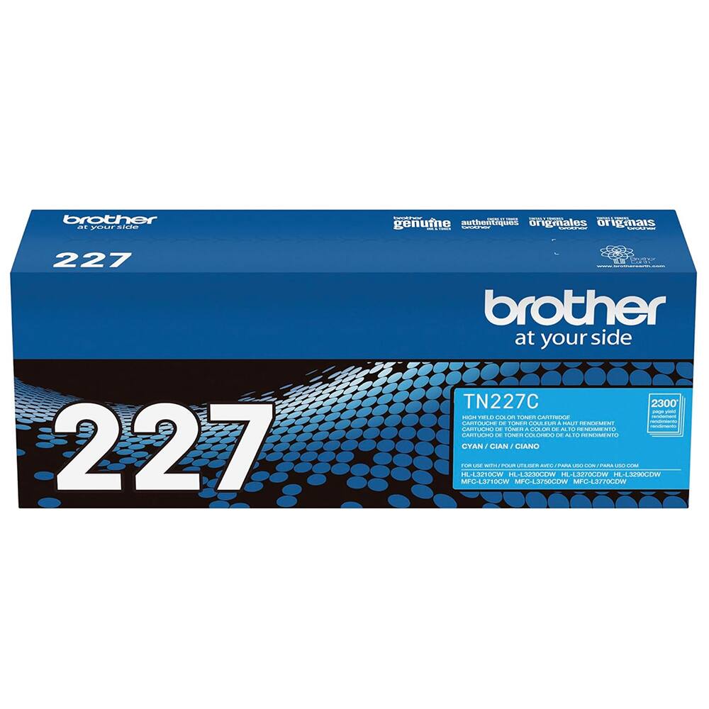 brother at your side  
TN227C  
2300  
CYAN / CIAN / CIANO  
FOR USE WITH:  
HL-L3210CW HL-L3230CDW HL-L3270CDW HL-L3290CDW MFC-L3710CW MFC-L3756CDW MFC-L8778CDW