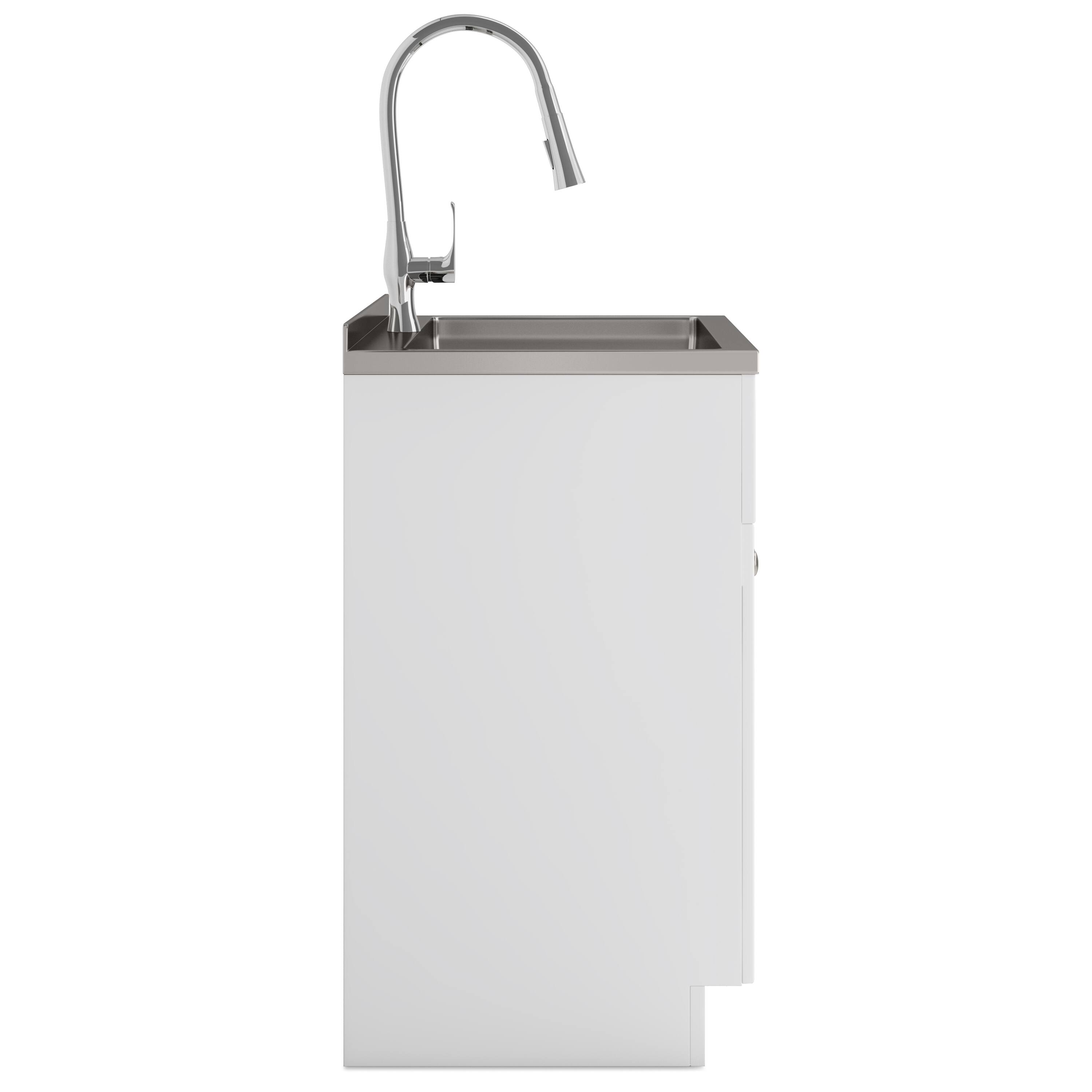 Alt View 2. Simpli Home - Beckham  All-in-One 28-inch Utility Sink & Cabinet - Pure White.