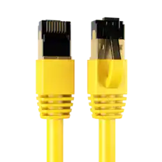 Front. Cables Direct Online - Cat8 Ethernet Cable 7FT, 40Gbps High-Speed RJ45 Shielded Copper Cord for Router, PC & Gaming - Yellow.