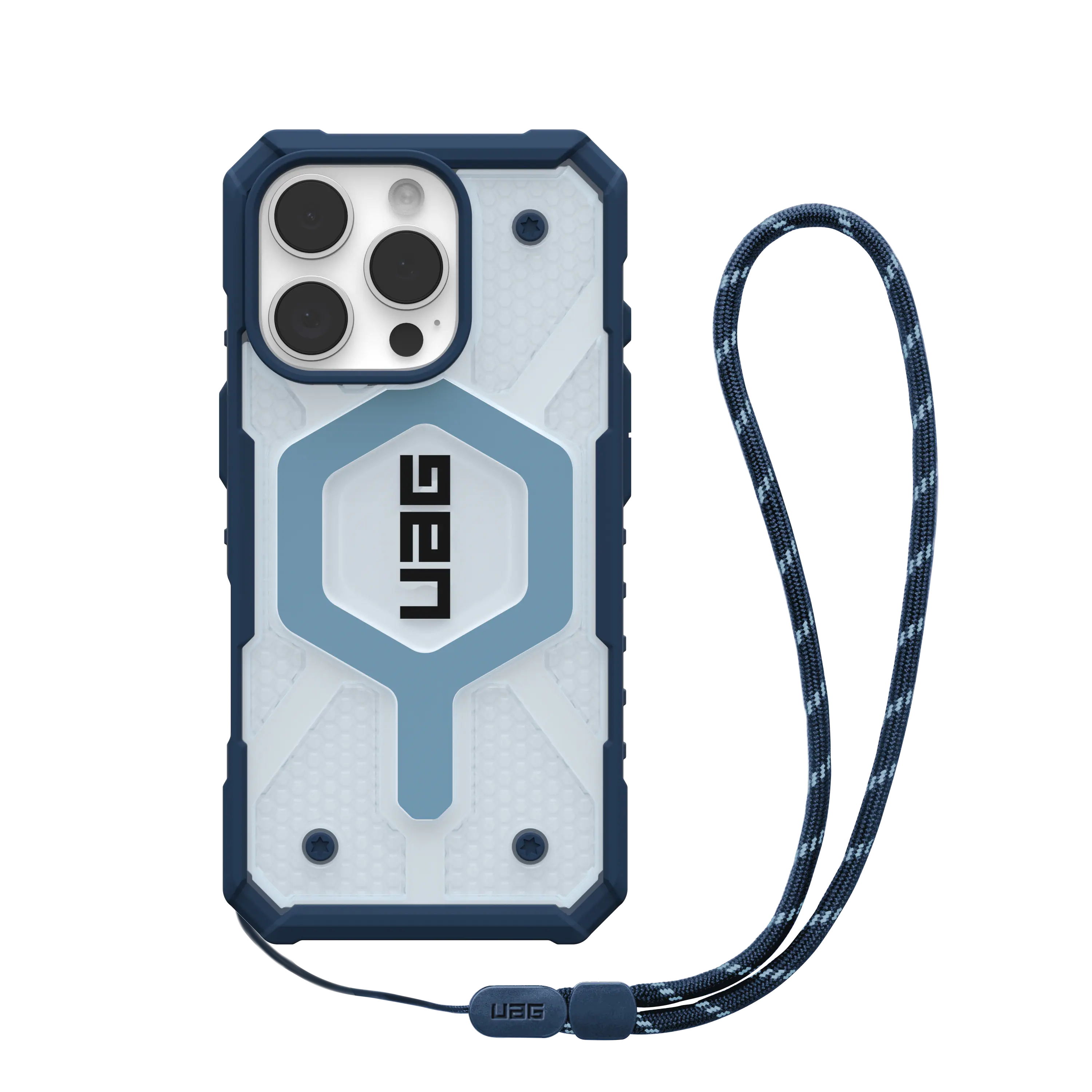 UAG - Bundle: Pathrfinder Series MagSafe Case and Lanyard for iPhone 16 Pro - Blue/Clear